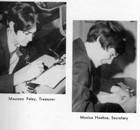 Student Council Treasurer and Secretary: I know what the yearbook says, but Monica Hoehne is on the left and Maureen Faley is on the right and who knows what there jobs really were!