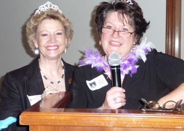 Assistant Queen Maribell Heinz Knickerbocker and Queen Laura Dodge Havran gratefully accept the adulation of their classmates for a Reunion well done!