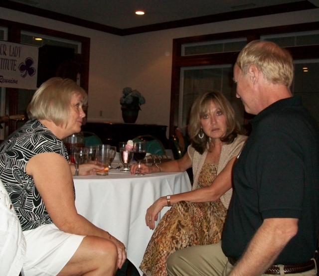 Maureen McGann and Joanne Perry Brophy talk with Steve Gorsage
