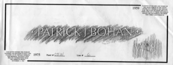 Rubbing of Patrick Bohans name on Vietnam Memorial Wall