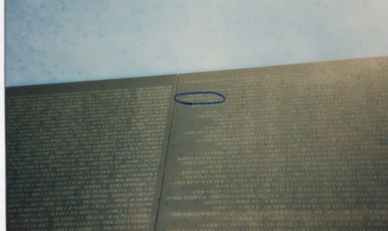 Patricks name circled on picture of Wall
